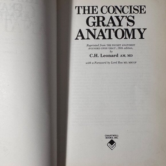 The Concise Grays Anatomy Book by C.H. Leonard AM MD Chartwell Books 1983  Omega - Picture 2 of 16